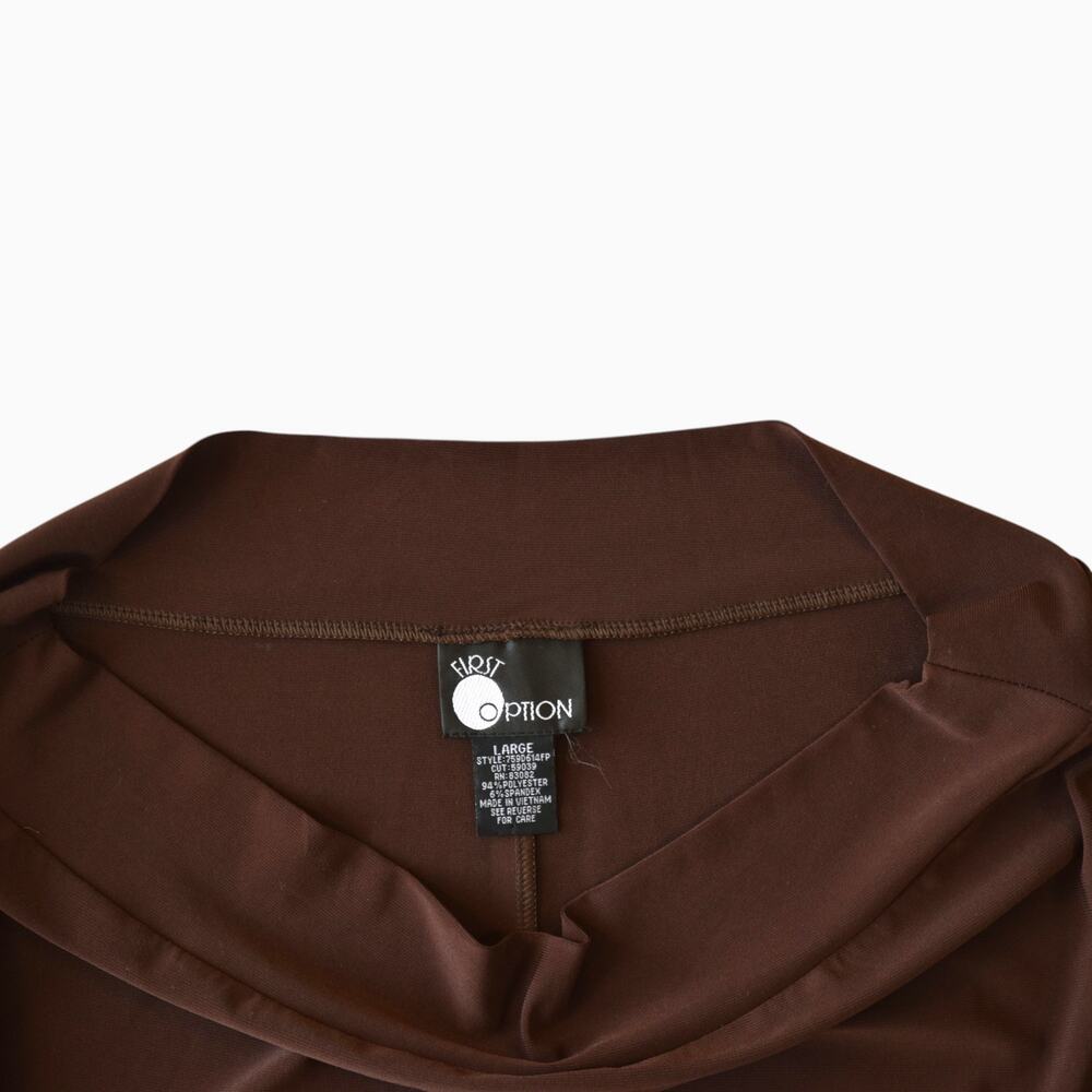 Y2K Dark Brown Flowy A Line Midi Skirt Size Large - Picture 3 of 4